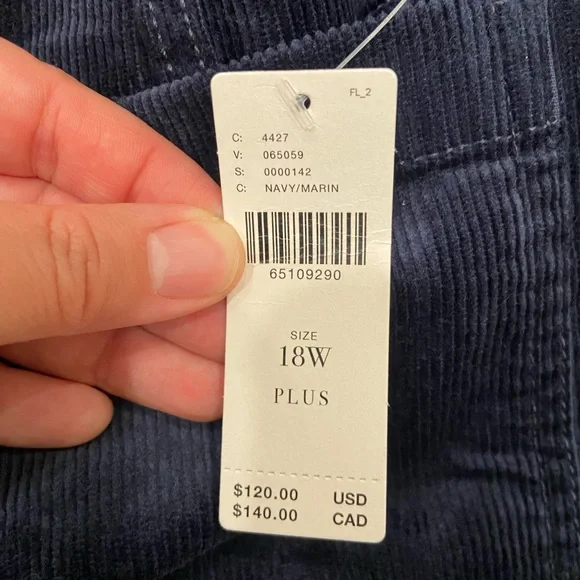 Anthropologie The Colette Cropped Wide-Leg Pants in Navy- 18W - NWT! - Picture 5 of 9